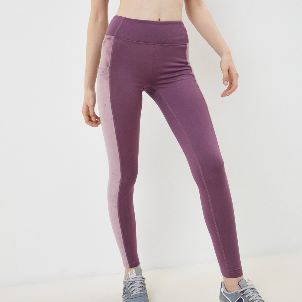 Pink‎ Victoria’s Secret Velour Side Pocket Leggings High Waist Mauve Small - Picture 2 of 15